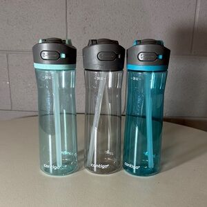 Contigo Trio Water Bottles with Gray and Teal Accents